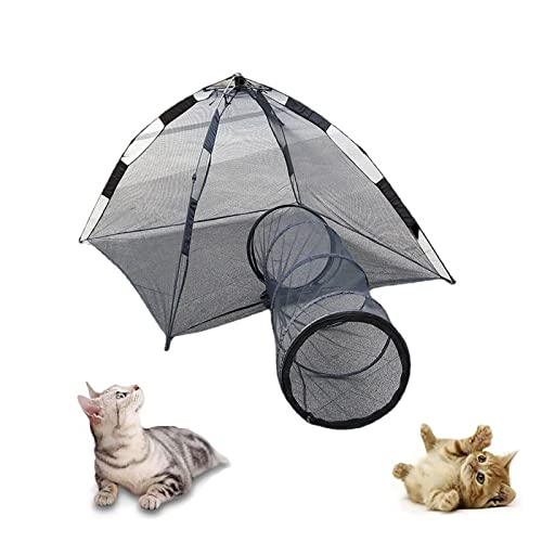 2-in-1-Katzentunnel, faltbares Haustier-Spieltunnel-Spielzeug, Katzenzelt für Katzengehege im Innen- und Außenbereich, tragbarer Katzentunnel, für Katzen, Kätzchen, Hunde, Kaninchen, Welpen 2-in-1-Katzentunnel, faltbares Haustier-Spieltunnel-Spielzeug, Katzenzelt für Katzengehege im Innen- und Außenbereich, tragbarer Katzentunnel, für Katzen, Kätzchen, Hunde, Kaninchen, Welpen von CHEMYO