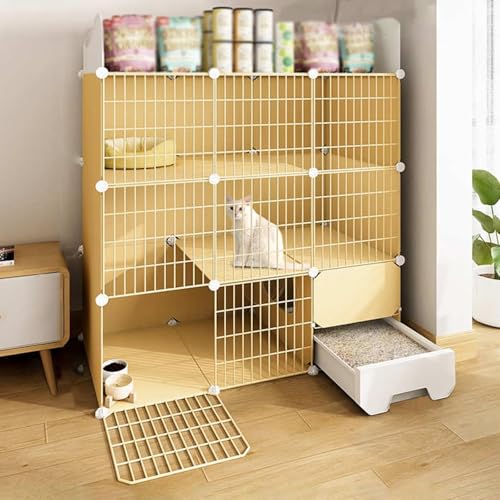 3-stöckiger Katzenschrank, halbgeschlossene Katzenkäfige für den Innenbereich, DIY-Haustierhaus mit Katzentoilette und Plattformen, Metalldrahthütten, Katzengehege, Katzenkäfige, großer Übun 3-stöckiger Katzenschrank, halbgeschlossene Katzenkäfige für den Innenbereich, DIY-Haustierhaus mit Katzentoilette und Plattformen, Metalldrahthütten, Katzengehege, Katzenkäfige, großer Übun von CHEMYO