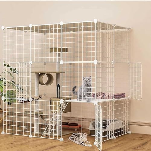 Große Katzenkäfige für den Innenbereich – Katzenkäfig, Zwinger, Katzengehege, Frettchenkäfig, Katzenlaufstall, Katzenzaun, Katzenkäfig mit Katzentoilette, abnehmbarer Trainingsplatz für Haus Große Katzenkäfige für den Innenbereich – Katzenkäfig, Zwinger, Katzengehege, Frettchenkäfig, Katzenlaufstall, Katzenzaun, Katzenkäfig mit Katzentoilette, abnehmbarer Trainingsplatz für Haus von CHEMYO