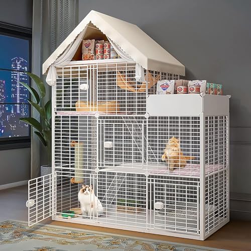 Großer Katzenkäfig, DIY-Katzenkäfig für den Innenbereich, abnehmbarer Katzenlaufstall, Kleintierkäfig, halbgeschlossene Katzengehege, großer Übungsort, ideal für 1–2 Katzen (Größe: 137 x 47 Großer Katzenkäfig, DIY-Katzenkäfig für den Innenbereich, abnehmbarer Katzenlaufstall, Kleintierkäfig, halbgeschlossene Katzengehege, großer Übungsort, ideal für 1–2 Katzen (Größe: 137 x 47 von CHEMYO