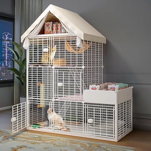 Großer Katzenkäfig, DIY-Katzenkäfig für den Innenbereich, abnehmbarer Katzenlaufstall, Kleintierkäfig, halbgeschlossene Katzengehege, großer Übungsort, ideal für 1–2 Katzen (Größe: 137 x 47 Großer Katzenkäfig, DIY-Katzenkäfig für den Innenbereich, abnehmbarer Katzenlaufstall, Kleintierkäfig, halbgeschlossene Katzengehege, großer Übungsort, ideal für 1–2 Katzen (Größe: 137 x 47 von CHEMYO