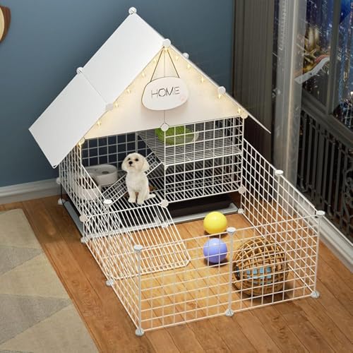 Haustier-Laufstall, Hunde-Laufstall – DIY-Kleintierkäfig für den Innen- und Außenbereich, tragbarer Metalldraht-Hofzaun für Welpen, Kätzchen, Hasen Haustier-Laufstall, Hunde-Laufstall – DIY-Kleintierkäfig für den Innen- und Außenbereich, tragbarer Metalldraht-Hofzaun für Welpen, Kätzchen, Hasen von CHEMYO