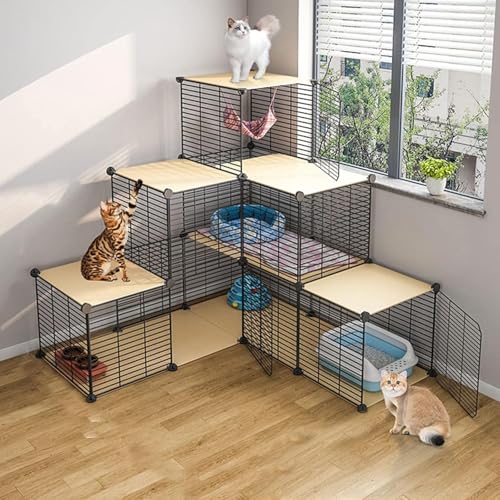 Haustier-Laufstall, Katzenlaufstall – Katzenstall, Kleintierkäfig für den Innenbereich, tragbarer Metalldrahtzaun für Kleintiere, Meerschweinchen – 111 x 39 x 109 cm Haustier-Laufstall, Katzenlaufstall – Katzenstall, Kleintierkäfig für den Innenbereich, tragbarer Metalldrahtzaun für Kleintiere, Meerschweinchen – 111 x 39 x 109 cm von CHEMYO