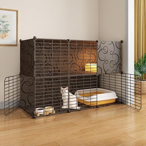Indoor-Katzenkäfige, Kätzchengehege, Katzenlaufstall, abnehmbare Metallhütte, Katzenvilla, kleines Tierhaus, selbst zusammengebaute Katzenkiste (Farbe: Schwarz, Größe: 41,3" LX 13,8" WX 27,5 Indoor-Katzenkäfige, Kätzchengehege, Katzenlaufstall, abnehmbare Metallhütte, Katzenvilla, kleines Tierhaus, selbst zusammengebaute Katzenkiste (Farbe: Schwarz, Größe: 41,3" LX 13,8" WX 27,5 von CHEMYO