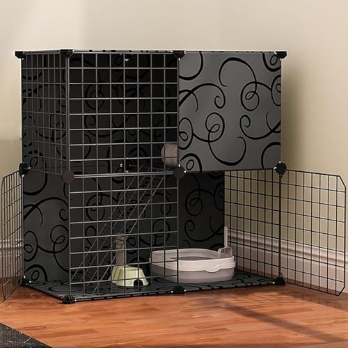 Katzenkäfig, DIY-Katzenlaufstall, Katzenhütten für Hauskatzen, mit Katzentoilette und Katzenhängematte, zusammenklappbarer Haustierkäfig, Katzenhaus, Übungsort, ideal für 1–2 Katzen, Frettch Katzenkäfig, DIY-Katzenlaufstall, Katzenhütten für Hauskatzen, mit Katzentoilette und Katzenhängematte, zusammenklappbarer Haustierkäfig, Katzenhaus, Übungsort, ideal für 1–2 Katzen, Frettch von CHEMYO
