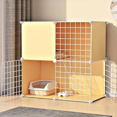 Katzenkäfig, DIY-Katzenlaufstall, Katzenhütten für Hauskatzen, mit Katzentoilette und Katzenhängematte, zusammenklappbarer Haustierkäfig, Katzenhaus, Übungsort, ideal für 1–2 Katzen, Frettch Katzenkäfig, DIY-Katzenlaufstall, Katzenhütten für Hauskatzen, mit Katzentoilette und Katzenhängematte, zusammenklappbarer Haustierkäfig, Katzenhaus, Übungsort, ideal für 1–2 Katzen, Frettch von CHEMYO