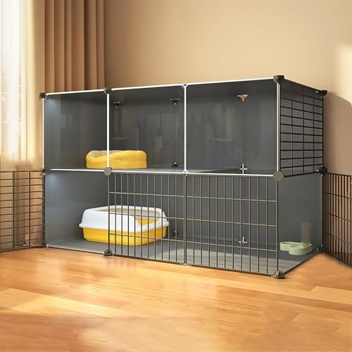 Katzenkäfig, Katzengehege, für den Innenbereich, DIY-Kätzchenkäfig, Katzenhaus, abnehmbare Metalldrahthütten, Kiste, Haustier-Laufstall, großer Übungsort (Größe: ohne Räder, 109 x 39 x 73 cm Katzenkäfig, Katzengehege, für den Innenbereich, DIY-Kätzchenkäfig, Katzenhaus, abnehmbare Metalldrahthütten, Kiste, Haustier-Laufstall, großer Übungsort (Größe: ohne Räder, 109 x 39 x 73 cm von CHEMYO