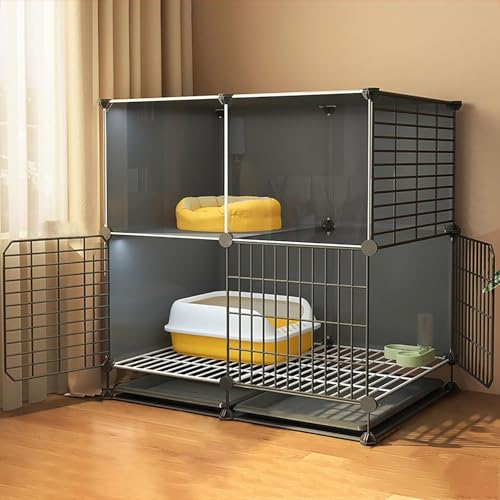 Katzenkäfig, Katzengehege, für den Innenbereich, DIY-Kätzchenkäfig, Katzenhaus, abnehmbare Metalldrahthütten, Kiste, Haustier-Laufstall, großer Übungsort (Größe: ohne Räder, 75 x 39 x 83 cm) Katzenkäfig, Katzengehege, für den Innenbereich, DIY-Kätzchenkäfig, Katzenhaus, abnehmbare Metalldrahthütten, Kiste, Haustier-Laufstall, großer Übungsort (Größe: ohne Räder, 75 x 39 x 83 cm) von CHEMYO