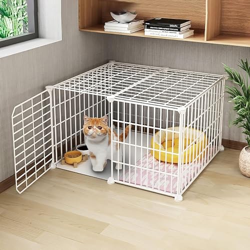 Katzenkäfig, Katzengehege für den Innenbereich, Katzenhütte, groß, 1/2/3 Etagen, Katzenlaufstall, Katzenhütten, DIY-Katzenlaufstall für den Innenbereich für kleine Tiere, Übungsort, ideal fü Katzenkäfig, Katzengehege für den Innenbereich, Katzenhütte, groß, 1/2/3 Etagen, Katzenlaufstall, Katzenhütten, DIY-Katzenlaufstall für den Innenbereich für kleine Tiere, Übungsort, ideal fü von CHEMYO