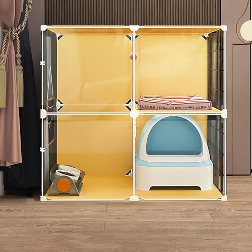 Katzenkäfig, Katzenkäfige, Katzengehege für den Innenbereich mit Katzentoilette, großer Katzenlaufstall, abnehmbare Katzenhütten aus Metall, Übungsort, ideal für 1–3 Katzen (Größe: 72 x 47 x Katzenkäfig, Katzenkäfige, Katzengehege für den Innenbereich mit Katzentoilette, großer Katzenlaufstall, abnehmbare Katzenhütten aus Metall, Übungsort, ideal für 1–3 Katzen (Größe: 72 x 47 x von CHEMYO