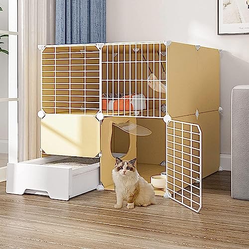 Katzenkäfig – Chinchilla-Käfig, Kaninchenkäfig, für den Innenbereich, groß, mit Katzentoilette, DIY-Katzenlaufstall, abnehmbarer Metalldraht, Kätzchenhütten, Kiste, Kleintierkäfig für Hausti Katzenkäfig – Chinchilla-Käfig, Kaninchenkäfig, für den Innenbereich, groß, mit Katzentoilette, DIY-Katzenlaufstall, abnehmbarer Metalldraht, Kätzchenhütten, Kiste, Kleintierkäfig für Hausti von CHEMYO