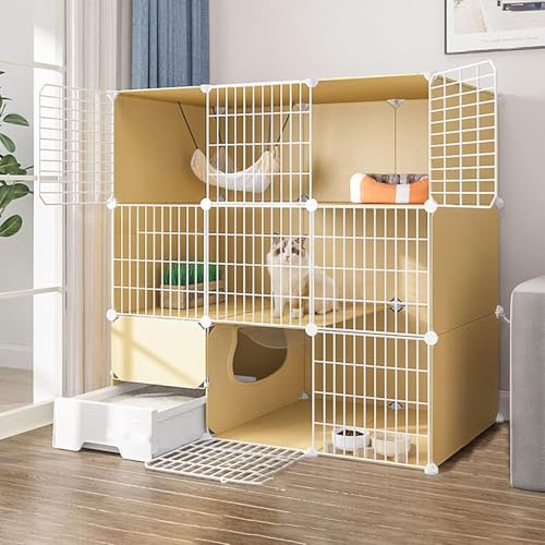 Katzenkäfig – Chinchilla-Käfig, Kaninchenkäfig, für den Innenbereich, groß, mit Katzentoilette, DIY-Katzenlaufstall, abnehmbarer Metalldraht, Kätzchenhütten, Kiste, Kleintierkäfig für Hausti Katzenkäfig – Chinchilla-Käfig, Kaninchenkäfig, für den Innenbereich, groß, mit Katzentoilette, DIY-Katzenlaufstall, abnehmbarer Metalldraht, Kätzchenhütten, Kiste, Kleintierkäfig für Hausti von CHEMYO