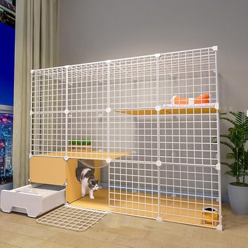 Katzenkäfig – DIY-Katzenlaufstall für den Innenbereich, Katzenhütte, DIY-Katzenlaufstall, abnehmbarer Metalldraht, Kätzchenhütten, Kiste, Kleintierkäfig für Haustiere (Größe: 145 x 47 x 109 Katzenkäfig – DIY-Katzenlaufstall für den Innenbereich, Katzenhütte, DIY-Katzenlaufstall, abnehmbarer Metalldraht, Kätzchenhütten, Kiste, Kleintierkäfig für Haustiere (Größe: 145 x 47 x 109 von CHEMYO