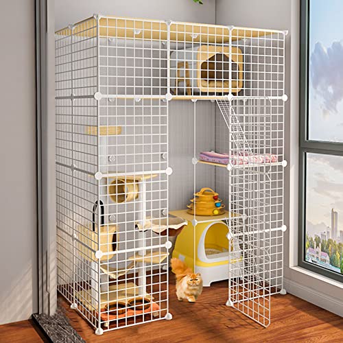 Katzenkäfig – Haustierlaufstall Katzenlaufstall, tragbarer Metalldraht-Hofzaun, Kleintierkäfig für den Innen- und Außenbereich mit Katzenkäfig-Zubehör Katzenkäfig – Haustierlaufstall Katzenlaufstall, tragbarer Metalldraht-Hofzaun, Kleintierkäfig für den Innen- und Außenbereich mit Katzenkäfig-Zubehör von CHEMYO