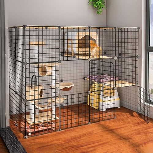 Katzenkäfig – Katzenlaufstall, DIY-Laufstall für Haustiere, Metallgehege, Netz, Übungshof, Zaunkäfig, Kleintierkäfig mit Tür, Weiß Katzenkäfig – Katzenlaufstall, DIY-Laufstall für Haustiere, Metallgehege, Netz, Übungshof, Zaunkäfig, Kleintierkäfig mit Tür, Weiß von CHEMYO