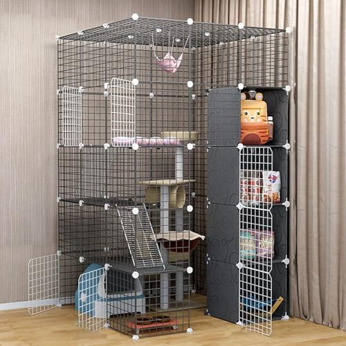 Katzenkäfig – Katzenlaufstall, Haustierkäfige für Katzen, Metallgehege, Netz, Übungshof, Zaun, Käfig für kleine Haustiere, Kaninchen, Igel, Katzen, Meerschweinchen Katzenkäfig – Katzenlaufstall, Haustierkäfige für Katzen, Metallgehege, Netz, Übungshof, Zaun, Käfig für kleine Haustiere, Kaninchen, Igel, Katzen, Meerschweinchen von CHEMYO