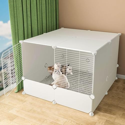 Katzenkäfig – Katzenlaufstall, Katzenkäfige für den Innenbereich, DIY-Haustier-Laufstall, Metallgehege, Netz, Übungshof, Zaun, Käfig mit Tür für kleine Haustiere, Kaninchen, Igel, Katzen, M Katzenkäfig – Katzenlaufstall, Katzenkäfige für den Innenbereich, DIY-Haustier-Laufstall, Metallgehege, Netz, Übungshof, Zaun, Käfig mit Tür für kleine Haustiere, Kaninchen, Igel, Katzen, M von CHEMYO