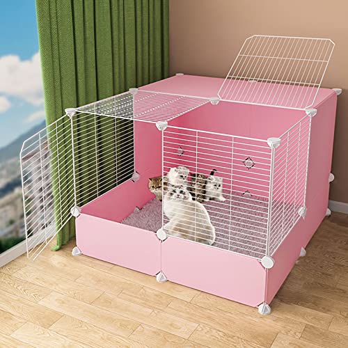 Katzenkäfig – Katzenlaufstall, Katzenkäfige für den Innenbereich, Heimwerker-Laufstall, Metallgehege, Netz, Übungszaun, Käfig mit Tür für kleine Haustiere, Kaninchen, Igel, Katzen, Meerschw Katzenkäfig – Katzenlaufstall, Katzenkäfige für den Innenbereich, Heimwerker-Laufstall, Metallgehege, Netz, Übungszaun, Käfig mit Tür für kleine Haustiere, Kaninchen, Igel, Katzen, Meerschw von CHEMYO