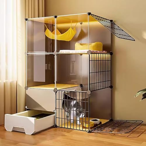 Katzenkäfig für den Innenbereich, Katzengehege, Katzenhütten für Katzen, zusammenklappbarer Haustierkäfig, freistehende Katzentoilette, Käfig für Katzenhütten aus Metalldraht, einfach zu mon Katzenkäfig für den Innenbereich, Katzengehege, Katzenhütten für Katzen, zusammenklappbarer Haustierkäfig, freistehende Katzentoilette, Käfig für Katzenhütten aus Metalldraht, einfach zu mon von CHEMYO