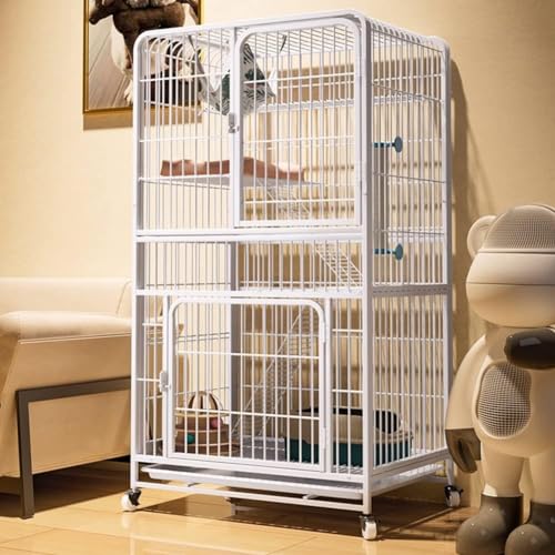 Katzenkäfig für den Innenbereich, Katzenlaufstall aus Eisen, Katzenvilla, großer freier Raum, Katzenkäfighaus, kleines Katzenhaus im Freien, Haushalt, Innenzwinger für Katzen (Farbe: Weiß, G Katzenkäfig für den Innenbereich, Katzenlaufstall aus Eisen, Katzenvilla, großer freier Raum, Katzenkäfighaus, kleines Katzenhaus im Freien, Haushalt, Innenzwinger für Katzen (Farbe: Weiß, G von CHEMYO