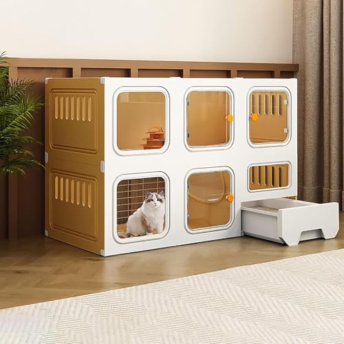 Katzenkäfig für den Innenbereich, Laufstall für Katzenkäfige, Katzengehege für den Außenbereich, Kleintierkäfig, halbgeschlossener, abnehmbarer Katzenschrank, großer Auslaufplatz, ideal für Katzenkäfig für den Innenbereich, Laufstall für Katzenkäfige, Katzengehege für den Außenbereich, Kleintierkäfig, halbgeschlossener, abnehmbarer Katzenschrank, großer Auslaufplatz, ideal für von CHEMYO