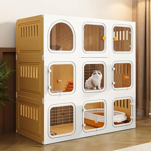 Katzenkäfig für den Innenbereich, Laufstall für Katzenkäfige, Katzengehege für den Außenbereich, Kleintierkäfig, halbgeschlossener, abnehmbarer Katzenschrank, großer Übungsbereich, ideal für Katzenkäfig für den Innenbereich, Laufstall für Katzenkäfige, Katzengehege für den Außenbereich, Kleintierkäfig, halbgeschlossener, abnehmbarer Katzenschrank, großer Übungsbereich, ideal für von CHEMYO