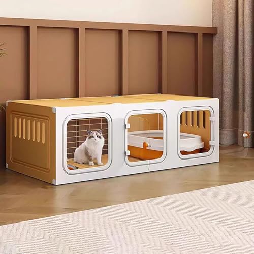 Katzenkäfig für den Innenbereich, Laufstall für Katzenkäfige, Katzengehege für den Außenbereich, Kleintierkäfig, halbgeschlossener, abnehmbarer Katzenschrank, großer Übungsbereich, ideal für Katzenkäfig für den Innenbereich, Laufstall für Katzenkäfige, Katzengehege für den Außenbereich, Kleintierkäfig, halbgeschlossener, abnehmbarer Katzenschrank, großer Übungsbereich, ideal für von CHEMYO