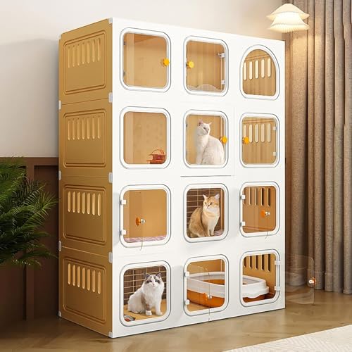 Katzenkäfig für den Innenbereich, Laufstall für Katzenkäfige, Katzengehege für den Außenbereich, Kleintierkäfig, halbgeschlossener, abnehmbarer Katzenschrank, großer Übungsbereich, ideal für Katzenkäfig für den Innenbereich, Laufstall für Katzenkäfige, Katzengehege für den Außenbereich, Kleintierkäfig, halbgeschlossener, abnehmbarer Katzenschrank, großer Übungsbereich, ideal für von CHEMYO