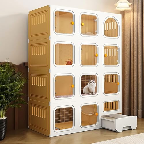 Katzenkäfig für den Innenbereich, Laufstall für Katzenkäfige, Katzengehege im Freien, Kleintierkäfig, halbgeschlossener, abnehmbarer Katzenschrank, großer Übungsbereich, ideal für 2–3 Katzen Katzenkäfig für den Innenbereich, Laufstall für Katzenkäfige, Katzengehege im Freien, Kleintierkäfig, halbgeschlossener, abnehmbarer Katzenschrank, großer Übungsbereich, ideal für 2–3 Katzen von CHEMYO