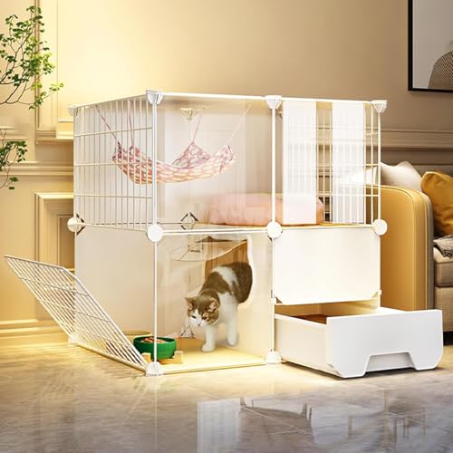 Katzenkäfig für den Innenbereich, große Katzenvilla, transparenter Laufstall, abnehmbare Katzenkäfige, Gehege, DIY-Haustierheim mit Plattformen und Katzentoilette (Farbe: gewöhnlich, Größe: Katzenkäfig für den Innenbereich, große Katzenvilla, transparenter Laufstall, abnehmbare Katzenkäfige, Gehege, DIY-Haustierheim mit Plattformen und Katzentoilette (Farbe: gewöhnlich, Größe: von CHEMYO