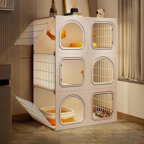 Katzenkäfig für den Innenbereich – DIY Katzenlaufstall, abnehmbarer Kleintierkäfig, Katzengehege, Katzenschrank, Katzenzaun für 1–3 Kätzchen, Meerschweinchen, Hasen und Chinchilla (Farbe: o Katzenkäfig für den Innenbereich – DIY Katzenlaufstall, abnehmbarer Kleintierkäfig, Katzengehege, Katzenschrank, Katzenzaun für 1–3 Kätzchen, Meerschweinchen, Hasen und Chinchilla (Farbe: o von CHEMYO