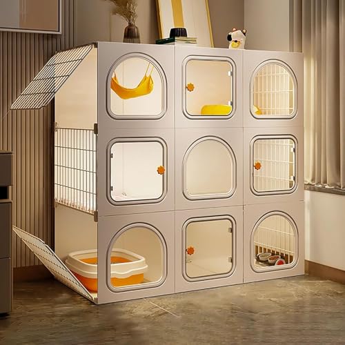 Katzenkäfig für den Innenbereich – DIY Katzenlaufstall, abnehmbarer Kleintierkäfig, Katzengehege, Katzenschrank, Katzenzaun für 1–3 Kätzchen, Meerschweinchen, Hasen und Chinchillas (Farbe: o Katzenkäfig für den Innenbereich – DIY Katzenlaufstall, abnehmbarer Kleintierkäfig, Katzengehege, Katzenschrank, Katzenzaun für 1–3 Kätzchen, Meerschweinchen, Hasen und Chinchillas (Farbe: o von CHEMYO