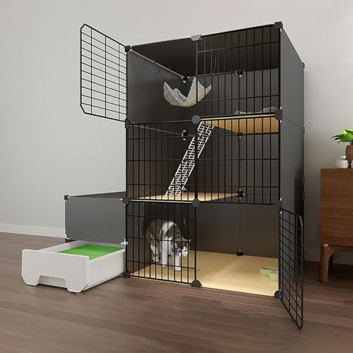Katzenkäfig für den Innenbereich mit Katzentoilette, Katzengehege, DIY-Katzenhaus, abnehmbarer Metalldraht-Kätzchenkäfig, Katzenzaun, Kleintierkäfige für Katzen, großer Übungsort (Größe: Sch Katzenkäfig für den Innenbereich mit Katzentoilette, Katzengehege, DIY-Katzenhaus, abnehmbarer Metalldraht-Kätzchenkäfig, Katzenzaun, Kleintierkäfige für Katzen, großer Übungsort (Größe: Sch von CHEMYO