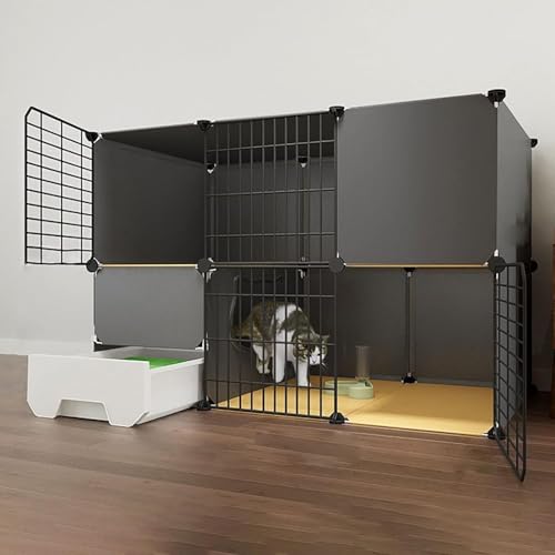 Katzenkäfig für den Innenbereich mit Katzentoilette, Katzengehege, DIY-Katzenhaus, abnehmbarer Metalldraht-Kätzchenkäfig, Katzenzaun, Kleintierkäfige für Katzen, großer Übungsplatz (Größe: S Katzenkäfig für den Innenbereich mit Katzentoilette, Katzengehege, DIY-Katzenhaus, abnehmbarer Metalldraht-Kätzchenkäfig, Katzenzaun, Kleintierkäfige für Katzen, großer Übungsplatz (Größe: S von CHEMYO