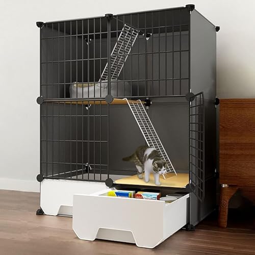 Katzenkäfig für den Innenbereich mit Katzentoilette, Katzengehege, DIY-Katzenhaus, abnehmbarer Metalldraht-Kätzchenkäfig, Katzenzaun, Kleintierkäfige für Katzen, großer Übungsplatz (Größe: S Katzenkäfig für den Innenbereich mit Katzentoilette, Katzengehege, DIY-Katzenhaus, abnehmbarer Metalldraht-Kätzchenkäfig, Katzenzaun, Kleintierkäfige für Katzen, großer Übungsplatz (Größe: S von CHEMYO