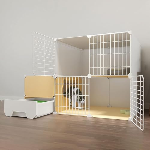 Katzenkäfig für den Innenbereich mit Katzentoilette, Katzengehege, DIY-Katzenhaus, abnehmbarer Metalldraht-Kätzchenkäfig, Katzenzaun, Kleintierkäfige für Katzen, großer Übungsplatz (Größe: W Katzenkäfig für den Innenbereich mit Katzentoilette, Katzengehege, DIY-Katzenhaus, abnehmbarer Metalldraht-Kätzchenkäfig, Katzenzaun, Kleintierkäfige für Katzen, großer Übungsplatz (Größe: W von CHEMYO