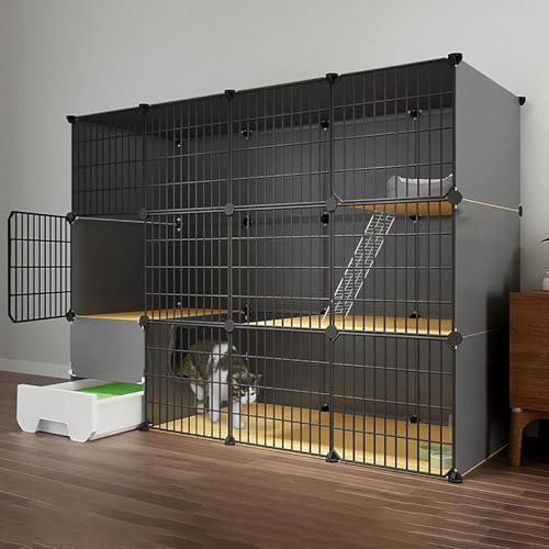Katzenkäfig für den Innenbereich mit Katzentoilette, Katzengehege, DIY-Katzenhaus, abnehmbarer Metalldraht-Kätzchenkäfig, Katzenzaun, Kleintierkäfige für Katzen, großer Übungsplatz (Größe: S Katzenkäfig für den Innenbereich mit Katzentoilette, Katzengehege, DIY-Katzenhaus, abnehmbarer Metalldraht-Kätzchenkäfig, Katzenzaun, Kleintierkäfige für Katzen, großer Übungsplatz (Größe: S von CHEMYO