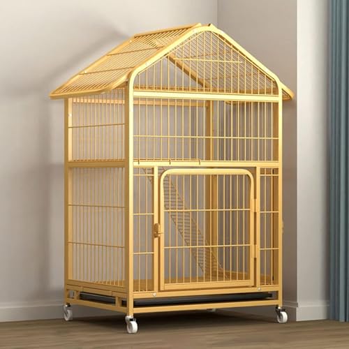 Katzenkäfig im Freien, Kleintierkäfig, Rattenkäfig, Kaninchenkäfig, für den Innenbereich, Katzenlaufstall mit um 360° drehbaren Rollen, abnehmbare, auslaufsichere Pfanne, Kaninchenkäfig, Lau von CHEMYO