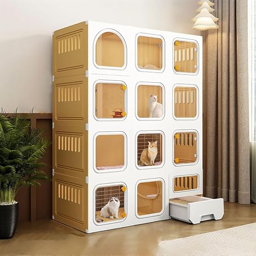 Katzenkäfig mit Katzentoilette, DIY Katzengehege, Haustier-Laufstall, Katzenhaus, abnehmbarer Metalldraht, Kleintierkäfige, großer Übungsplatz, ideal für 1–3 Katzen (Größe: 106 x 46,5 x 141 Katzenkäfig mit Katzentoilette, DIY Katzengehege, Haustier-Laufstall, Katzenhaus, abnehmbarer Metalldraht, Kleintierkäfige, großer Übungsplatz, ideal für 1–3 Katzen (Größe: 106 x 46,5 x 141 von CHEMYO