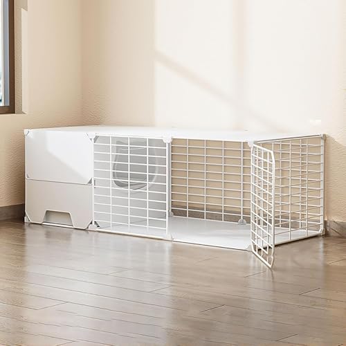 Katzenkäfig mit Katzentoilette, DIY Katzengehege, Kätzchen-Laufstall, große Katzenhütten, abnehmbarer Kleintierkäfig aus Metall, Villa für Zuchtkatzen, extra großer Freiraum (Farbe: Weiß, Gr Katzenkäfig mit Katzentoilette, DIY Katzengehege, Kätzchen-Laufstall, große Katzenhütten, abnehmbarer Kleintierkäfig aus Metall, Villa für Zuchtkatzen, extra großer Freiraum (Farbe: Weiß, Gr von CHEMYO