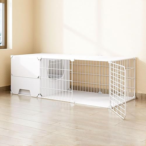 Katzenkäfig mit Katzentoilette, DIY Katzengehege, Kätzchen-Laufstall, große Katzenhütten, abnehmbarer Kleintierkäfig aus Metall, Villa für Zuchtkatzen, extra großer Freiraum (Farbe: Weiß, Gr Katzenkäfig mit Katzentoilette, DIY Katzengehege, Kätzchen-Laufstall, große Katzenhütten, abnehmbarer Kleintierkäfig aus Metall, Villa für Zuchtkatzen, extra großer Freiraum (Farbe: Weiß, Gr von CHEMYO
