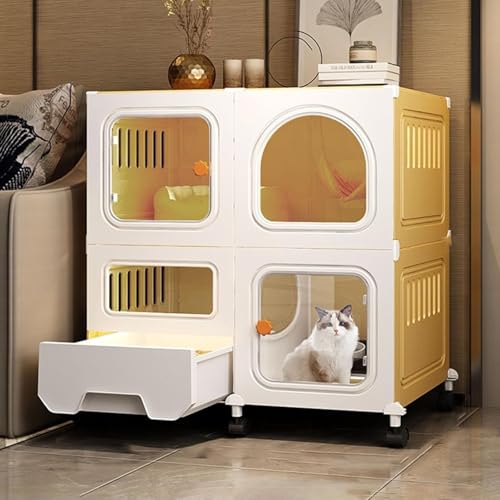Katzenkäfig mit Katzentoilette, Katzenkäfig, Katzenhütte, Katzenlaufstall, Katzenhäuser für Katzen im Freien, Haustierlaufstall mit Rollen, stärkerer, stressfreier Platz für Ihr Kätzchen (Fa Katzenkäfig mit Katzentoilette, Katzenkäfig, Katzenhütte, Katzenlaufstall, Katzenhäuser für Katzen im Freien, Haustierlaufstall mit Rollen, stärkerer, stressfreier Platz für Ihr Kätzchen (Fa von CHEMYO