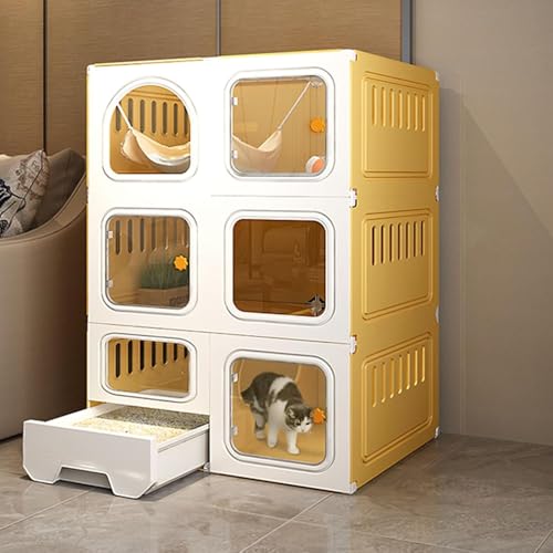 Katzenkäfig mit Katzentoilette, Katzenkäfig, Katzenhütte, Katzenlaufstall, Katzenhäuser für Katzen im Freien, Haustierlaufstall mit Rollen, stärkerer, stressfreier Platz für Ihr Kätzchen (Fa Katzenkäfig mit Katzentoilette, Katzenkäfig, Katzenhütte, Katzenlaufstall, Katzenhäuser für Katzen im Freien, Haustierlaufstall mit Rollen, stärkerer, stressfreier Platz für Ihr Kätzchen (Fa von CHEMYO