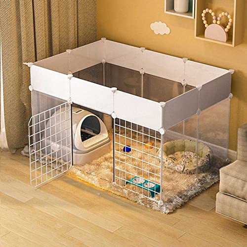 Katzenkäfige Indoor Large – Katzenlaufstall Katzenkiste Hundekäfige für kleine Hunde Indoor Pet Laufstall Kleintierkäfig DIY Metalldrahtzwinger Innen-/Außeneinsatz – Großer Übungsplatz Ideal von CHEMYO