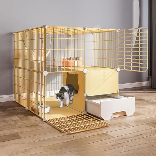 Katzenkäfige für den Innenbereich, DIY-Katzengehege, Katzenhaus, Laufstall für Haustiere, Cattery, Katzenhütte, abnehmbarer Kleintierkäfig aus Metall, für kleine Haustiere, Katzen, Welpen, K Katzenkäfige für den Innenbereich, DIY-Katzengehege, Katzenhaus, Laufstall für Haustiere, Cattery, Katzenhütte, abnehmbarer Kleintierkäfig aus Metall, für kleine Haustiere, Katzen, Welpen, K von CHEMYO