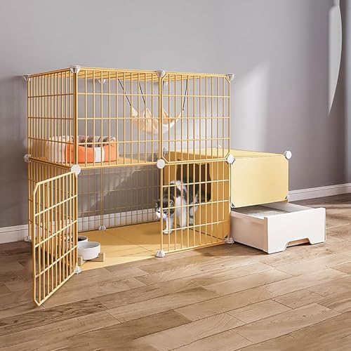 Katzenkäfige für den Innenbereich, DIY-Katzengehege, Katzenhaus, Laufstall für Haustiere, Cattery, Katzenhütte, abnehmbarer Kleintierkäfig aus Metall, für kleine Haustiere, Katzen, Welpen, Katzenkäfige für den Innenbereich, DIY-Katzengehege, Katzenhaus, Laufstall für Haustiere, Cattery, Katzenhütte, abnehmbarer Kleintierkäfig aus Metall, für kleine Haustiere, Katzen, Welpen, von CHEMYO