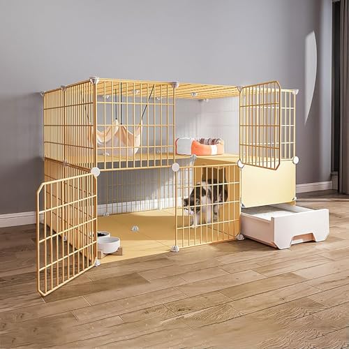 Katzenkäfige für den Innenbereich, DIY-Katzengehege, Katzenhaus, Laufstall für Haustiere, Cattery, Katzenhütte, abnehmbarer Kleintierkäfig aus Metall, für kleine Haustiere, Katzen, Welpen, Katzenkäfige für den Innenbereich, DIY-Katzengehege, Katzenhaus, Laufstall für Haustiere, Cattery, Katzenhütte, abnehmbarer Kleintierkäfig aus Metall, für kleine Haustiere, Katzen, Welpen, von CHEMYO