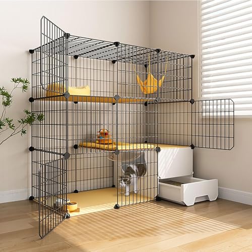Katzenkäfige für den Innenbereich, Kätzchenkäfig, Katzengehege, DIY-Katzenlaufstall, abnehmbarer Kleintierkäfig, Katzenhaus mit Türen, Tierkäfige für 1–3 Katzen, Hase, Chinchilla (Größe: 111 Katzenkäfige für den Innenbereich, Kätzchenkäfig, Katzengehege, DIY-Katzenlaufstall, abnehmbarer Kleintierkäfig, Katzenhaus mit Türen, Tierkäfige für 1–3 Katzen, Hase, Chinchilla (Größe: 111 von CHEMYO
