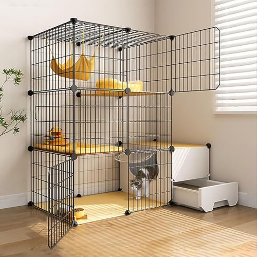Katzenkäfige für den Innenbereich, Kätzchenkäfig, Katzengehege, DIY-Katzenlaufstall, abnehmbarer Kleintierkäfig, Katzenhaus mit Türen, Tierkäfige für 1–3 Katzen, Hase, Chinchilla (Größe: 111 Katzenkäfige für den Innenbereich, Kätzchenkäfig, Katzengehege, DIY-Katzenlaufstall, abnehmbarer Kleintierkäfig, Katzenhaus mit Türen, Tierkäfige für 1–3 Katzen, Hase, Chinchilla (Größe: 111 von CHEMYO