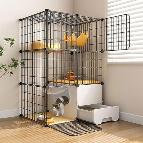 Katzenkäfige für den Innenbereich, Kätzchenkäfig, Katzengehege, DIY-Katzenlaufstall, abnehmbarer Kleintierkäfig, Katzenhaus mit Türen, Tierkäfige für 1–3 Katzen, Hasen, Chinchillas (Größe: 7 Katzenkäfige für den Innenbereich, Kätzchenkäfig, Katzengehege, DIY-Katzenlaufstall, abnehmbarer Kleintierkäfig, Katzenhaus mit Türen, Tierkäfige für 1–3 Katzen, Hasen, Chinchillas (Größe: 7 von CHEMYO